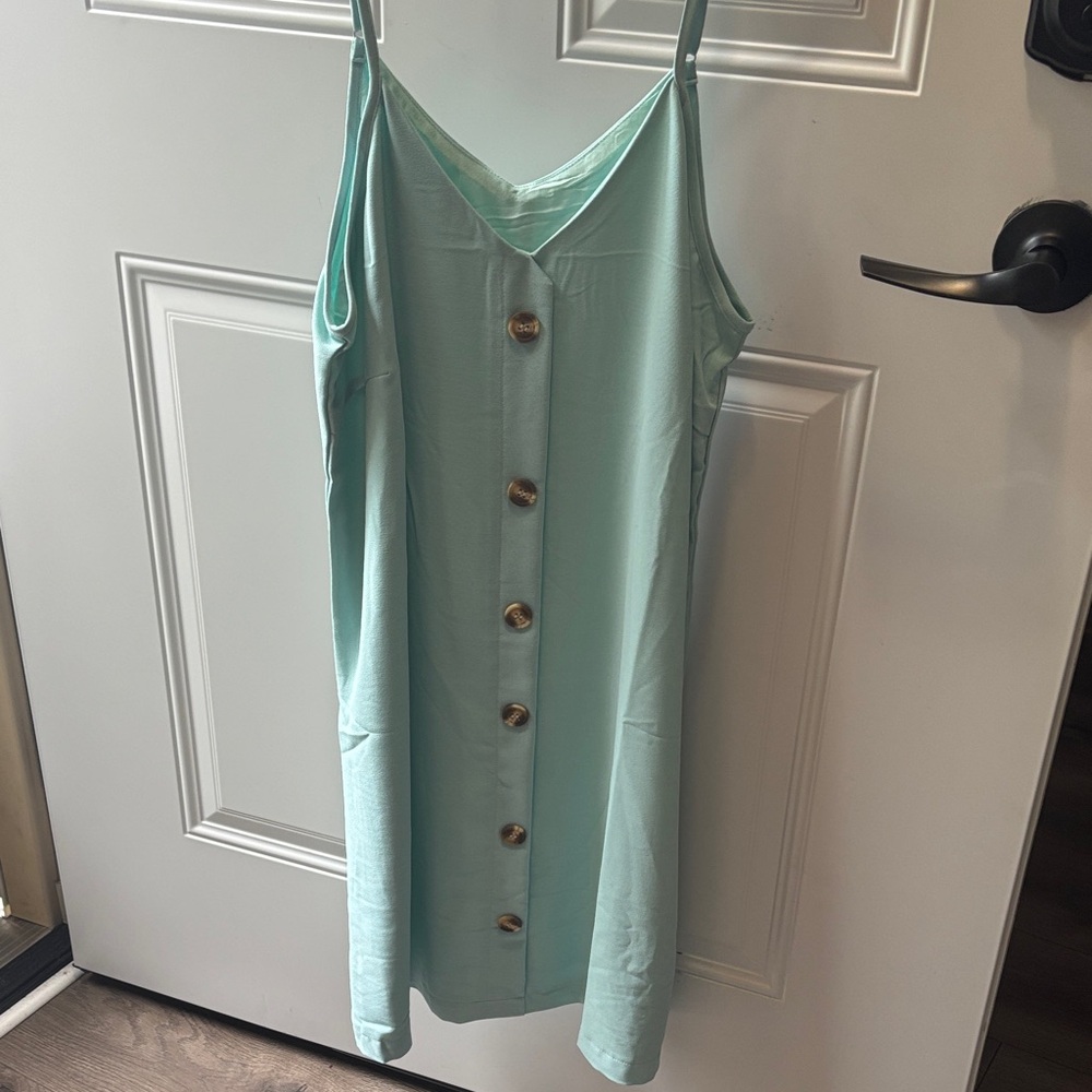 Mint Green Button-Down Dress